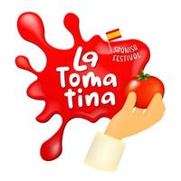 la tomate Festival bannière. la tomate dans Espagne. tomate lutte. tomate bataille vecteur