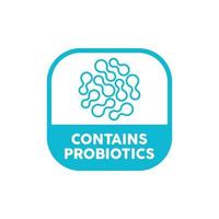 contient probiotiques vecteur icône étiquette
