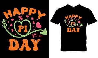 ensemble de conception de t-shirt pi day. tee-shirt pi. conception de t-shirt de mathématiques. graphiques vectoriels de jour pi vecteur