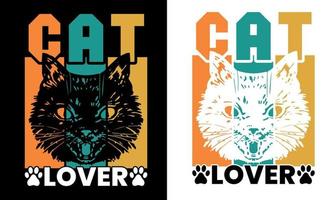 conception de t-shirt amoureux des chats vecteur