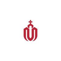 rouge église logo entraînant Christian église icône vecteur
