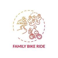 icône de concept de balade à vélo en famille vecteur