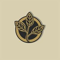 luxe feuille emblème logo vecteur