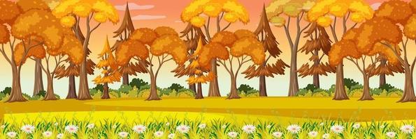 scène de paysage horizontal parc automne vecteur