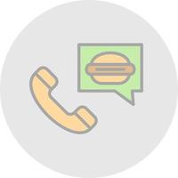 commander de la nourriture sur appel vector icon design