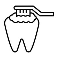 nettoyage dent avec brosse vecteur icône