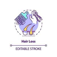 icône de concept de perte de cheveux vecteur