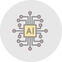 conception d'icône de vecteur d'intelligence artificielle