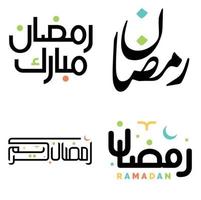 célébrer Ramadan kareem avec noir vecteur illustration de arabe calligraphie conception.