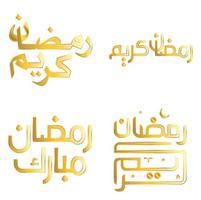 élégant d'or Ramadan kareem vecteur conception avec arabe calligraphie.
