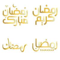 vecteur illustration de Ramadan kareem avec élégant d'or arabe calligraphie.