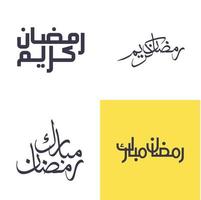 minimaliste arabe calligraphie pack pour célébrer le saint mois de Ramadan. vecteur