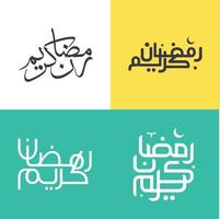 célébrer Ramadan kareem avec Facile et élégant arabe calligraphie pack vecteur illustration.