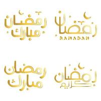 élégant d'or vecteur illustration de Ramadan kareem avec arabe calligraphie.