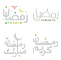 islamique mois de jeûne Ramadan kareem arabe typographie vecteur illustration.