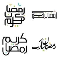 célébrer islamique jeûne mois avec noir Ramadan kareem vecteur illustration dans arabe.