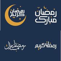 célébrer le saint mois de Ramadan avec blanc calligraphie et Orange conception éléments vecteur illustration.