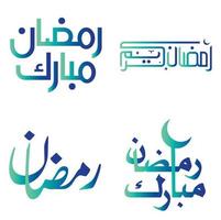 pente vert et bleu Ramadan kareem vecteur conception pour islamique jeûne mois avec élégant calligraphie.