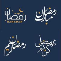arabe typographie vecteur illustration pour blanc Ramadan kareem salutations avec Orange conception éléments.