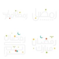 arabe calligraphie Ramadan kareem salutation carte pour saint mois de jeûne. vecteur