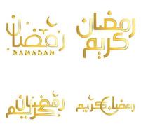 d'or Ramadan kareem vecteur conception pour islamique jeûne mois avec élégant calligraphie.