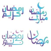 vecteur illustration de Ramadan kareem vœux avec pente arabe typographie.