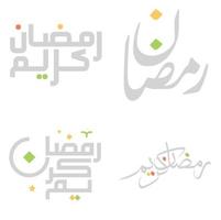 arabe typographie Ramadan kareem vœux avec élégant calligraphie. vecteur