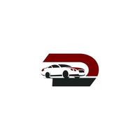 une lettre ré logo avec une voiture symbolisant le automobile entreprise ou marque vecteur