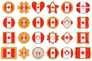 fait maison biscuit avec drapeau pays Canada dans savoureux biscuit vecteur