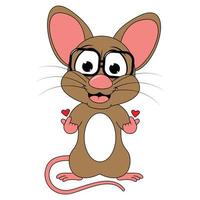 mignon, souris, animal, dessin animé vecteur