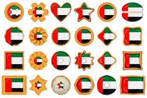 fait maison super biscuit avec drapeau pays Émirats arabes unis dans savoureux biscuit vecteur