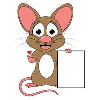 mignon, souris, animal, dessin animé vecteur