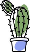 vecteur griffonnages cactus dans une bleu fleur pot