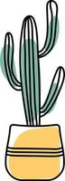 une cactus dans une Jaune pot peint coloré taches vecteur