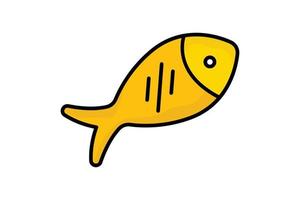 poisson icône illustration. icône en relation à Fruit de mer. deux Ton icône style, direct couleur. Facile vecteur conception modifiable