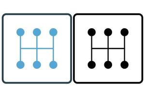 Manuel transmission icône illustration. icône en relation à voiture service, voiture réparation. solide icône style. Facile vecteur conception modifiable