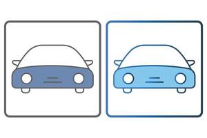 voiture icône illustration. icône en relation à transport, service, réparation. deux Ton icône style, direct couleur. Facile vecteur conception modifiable