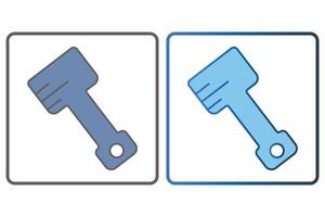 pistons icône illustration. icône en relation à voiture service, voiture réparation. deux Ton icône style, direct couleur. Facile vecteur conception modifiable