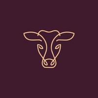 luxe et moderne vache tête logo conception vecteur