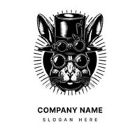 lapin avec une steampunk chapeau une unique et mémorable logo illustration vecteur