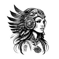 Indien fille logo est une symbole de le riches et vibrant des cultures de indigène tribus. cette conception Caractéristiques une Jeune fille orné avec traditionnel tribal bijoux et Vêtements vecteur