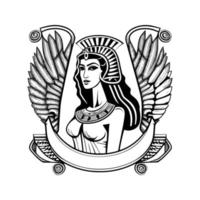 faire une déclaration avec notre Cléopâtre logo illustration. cette royal et intemporel conception Caractéristiques le iconique reine de Egypte, exsudant pouvoir, beauté, et sophistication vecteur