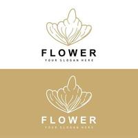 Facile botanique feuille et fleur logo, vecteur Naturel ligne style, décoration conception, bannière, prospectus, mariage invitation, et produit l'image de marque