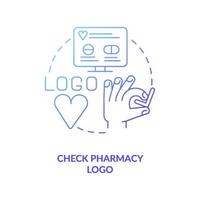 vérifier l'icône de concept de logo pharmacie vecteur