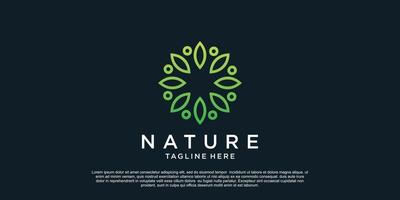 la nature logo conception avec unique concept prime vecteur partie 1