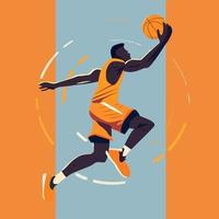 basketball joueur plat illustration vecteur