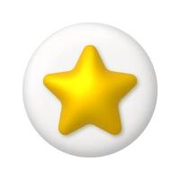 d'or étoile signe sur blanc bouton. 3d réaliste vecteur conception élément.