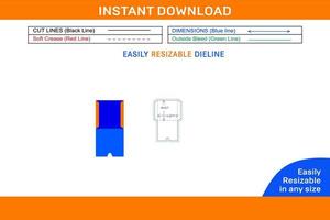 enveloppe mini Taille mourir Couper modèle et 3d vecteur fichier boîte dieline et 3d boîte