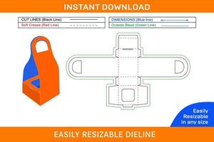 cadeau emballage boîte avec manipuler dieline modèle et 3d boîte conception boîte dieline et 3d boîte vecteur