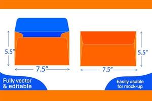 brochure petit Taille enveloppe 5.5x7.5 pouce dieline modèle conception 3d boîte vecteur